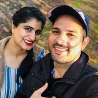 Harjinder Singh with his partner, Auscan Consultants clients whose Australia visa was approved